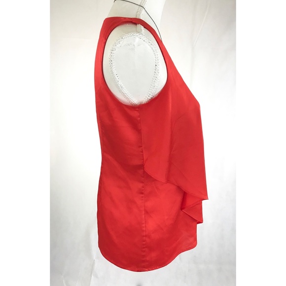 CYNTHIA ROWLEY Orange V-Neck Sleeveless Bl… - Picture 2 of 4